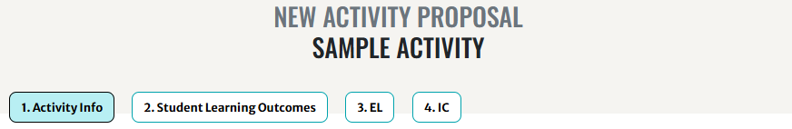 Activity Info tab