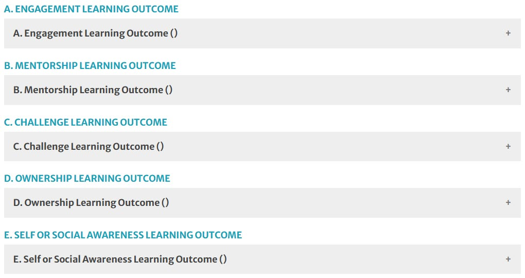 EL Learning Outcome sections