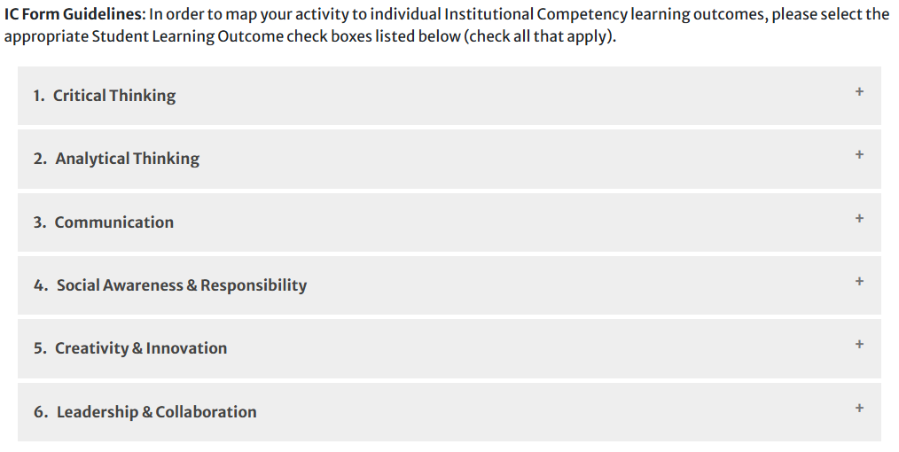 IC SLO checkboxes