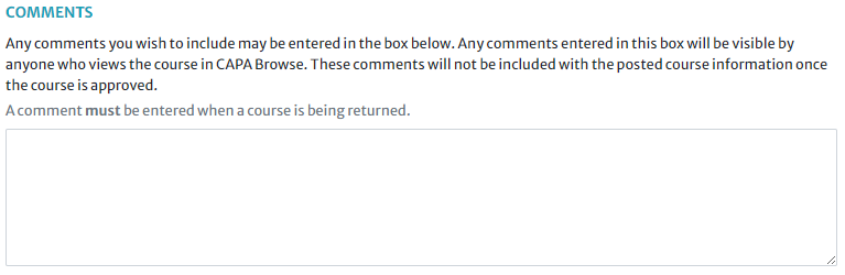 Comments field