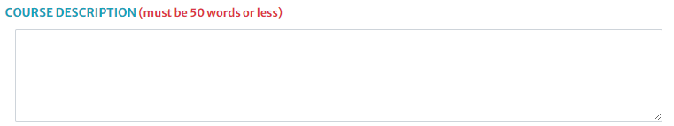 Course description field