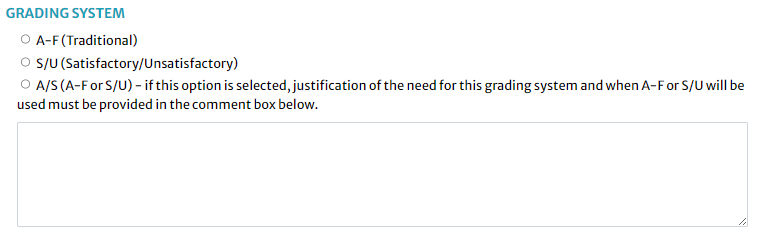 Grading system field