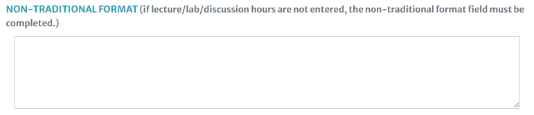 Non-traditional format field