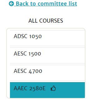 Vote symbols in course list