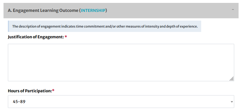 EL learning outcome sections